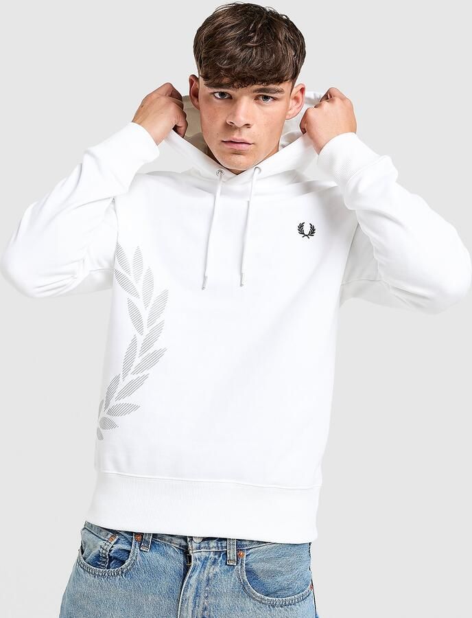 Fred Perry Oversized Laurel Wreath Hoodie Wit- Heren Wit