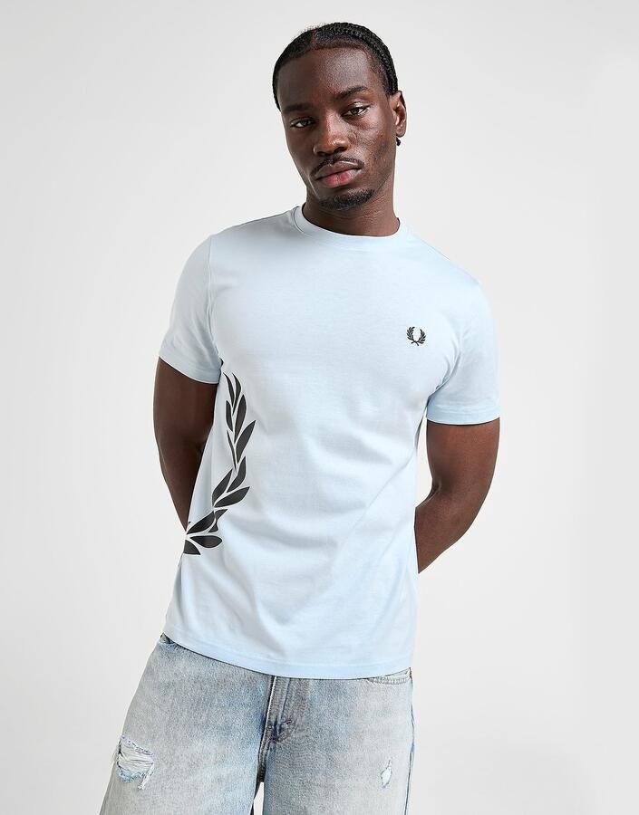 Fred Perry Oversized Laurel Wreath T-Shirt Blauw- Heren Blauw