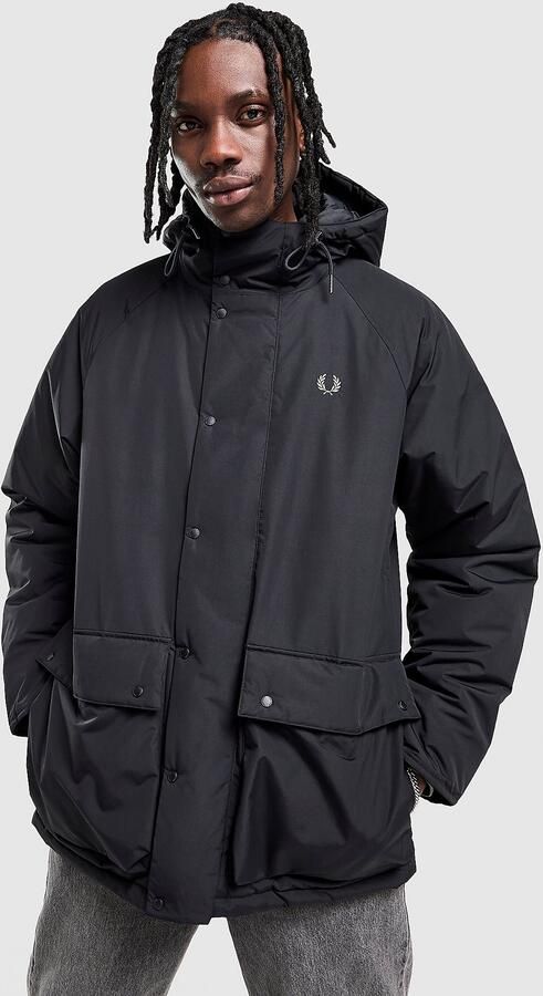 Fred Perry Padded Parka Jacket Zwart- Heren Zwart