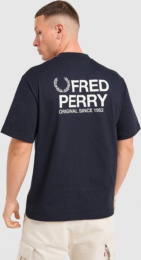 Fred Perry Relaxed Back Graphic T-Shirt Blauw- Heren Blauw