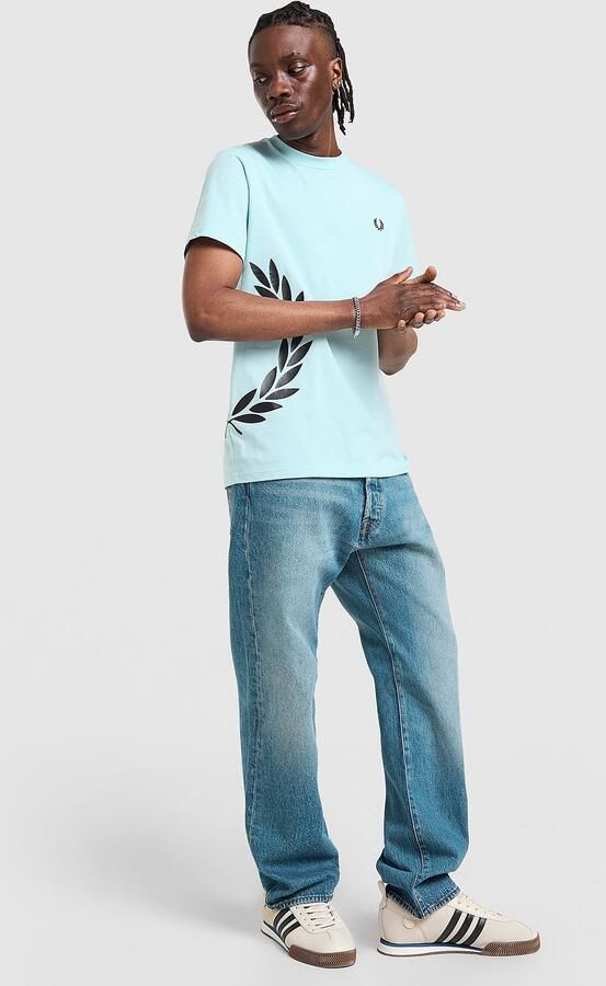 Fred Perry Side Logo T-Shirt Blauw- Heren Blauw