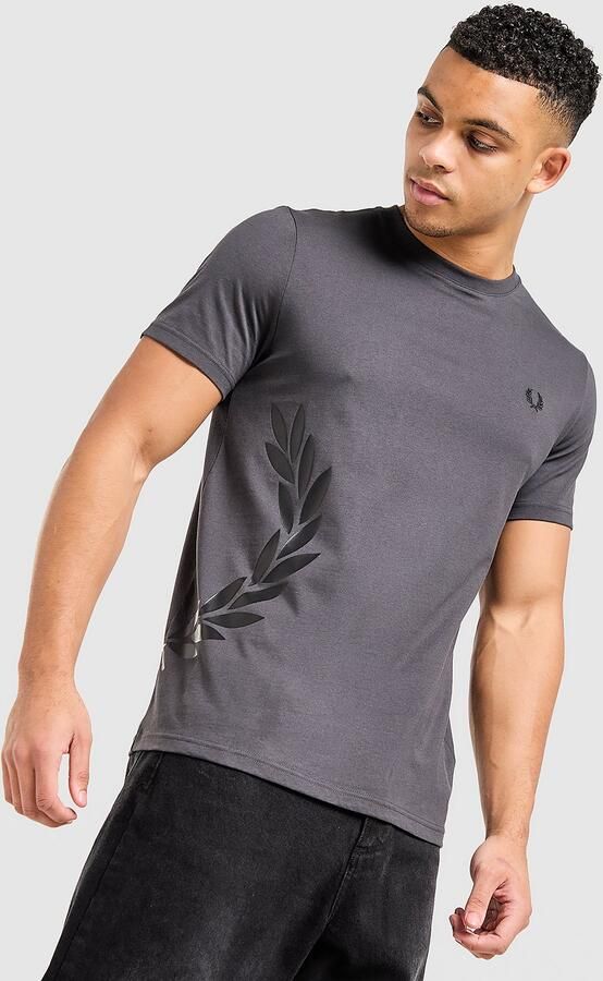 Fred Perry Side Logo T-Shirt Grijs- Heren Grijs