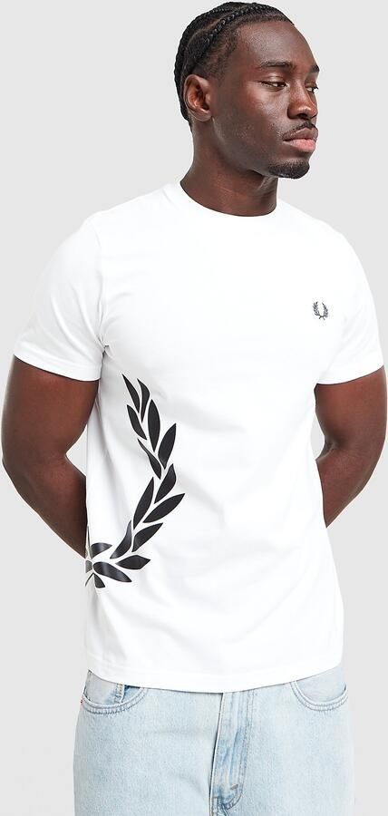 Fred Perry Side Logo T-Shirt Wit- Heren Wit