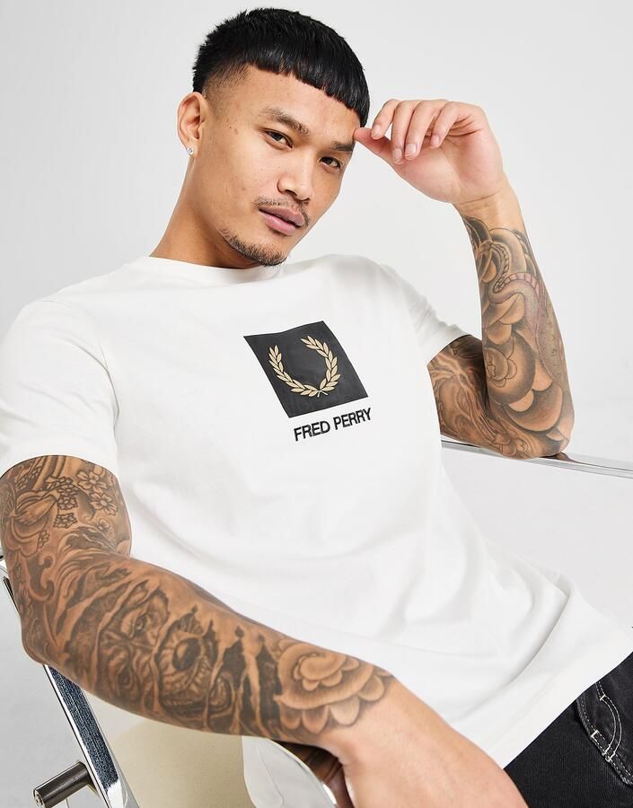 Fred Perry Stack T-Shirt Wit- Heren Wit