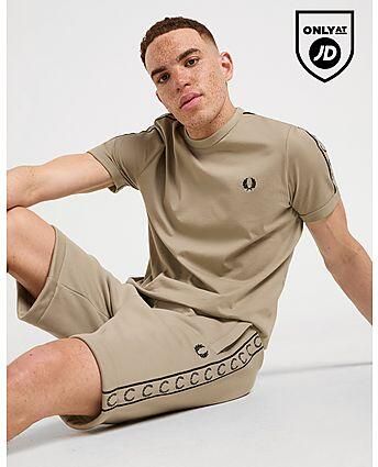 Fred Perry Tape Ringer T-Shirt Stone- Heren Stone