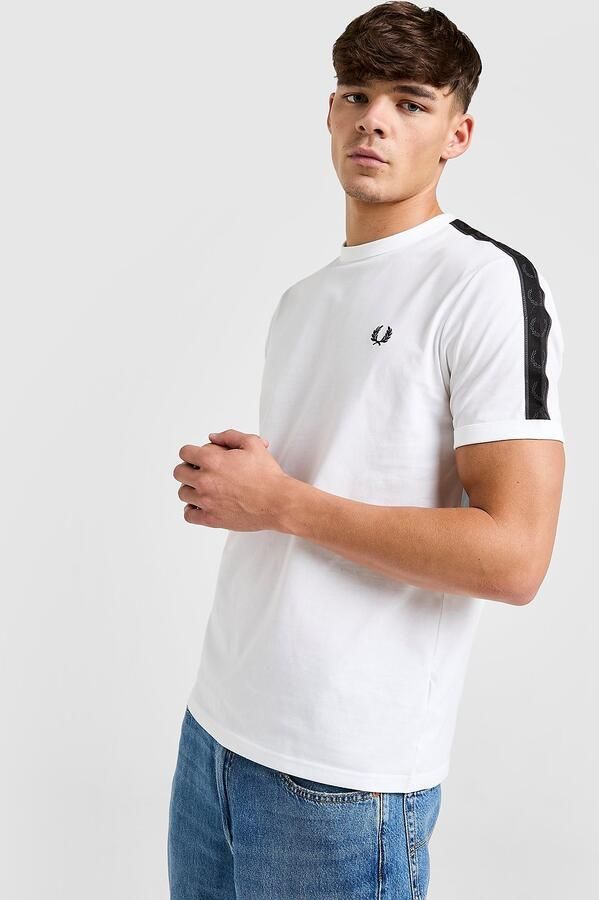 Fred Perry Tape Ringer T-Shirt Wit- Heren Wit
