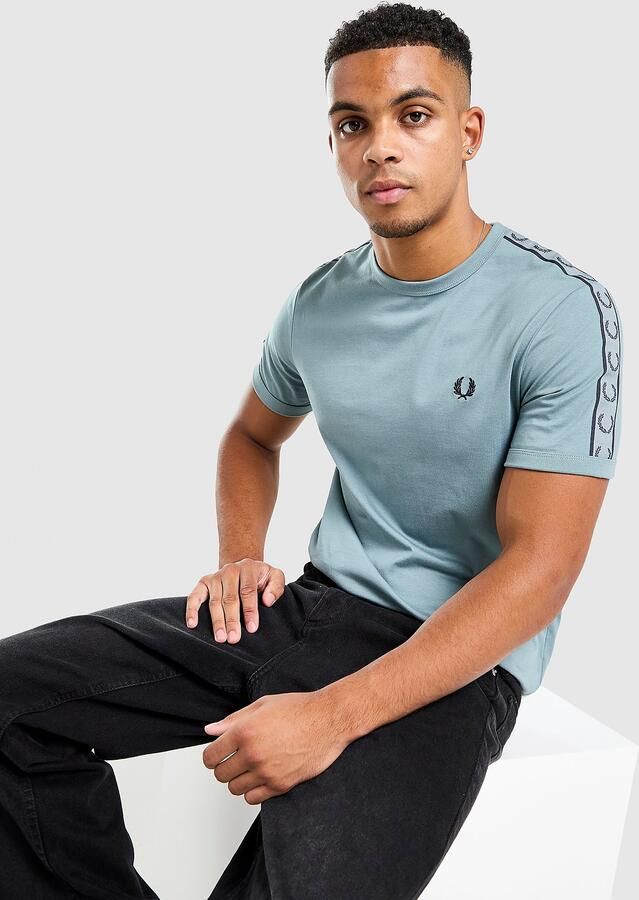 Fred Perry Tape T-Shirt Blauw- Heren Blauw