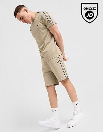 Fred Perry Taped Shorts Stone- Heren Stone