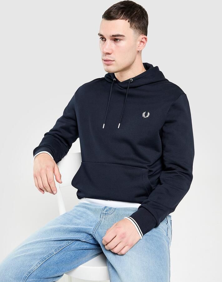 FRED PERRY Heren Truien & Vesten Tipped Hooded Sweatshirt Donkerblauw - Foto 2