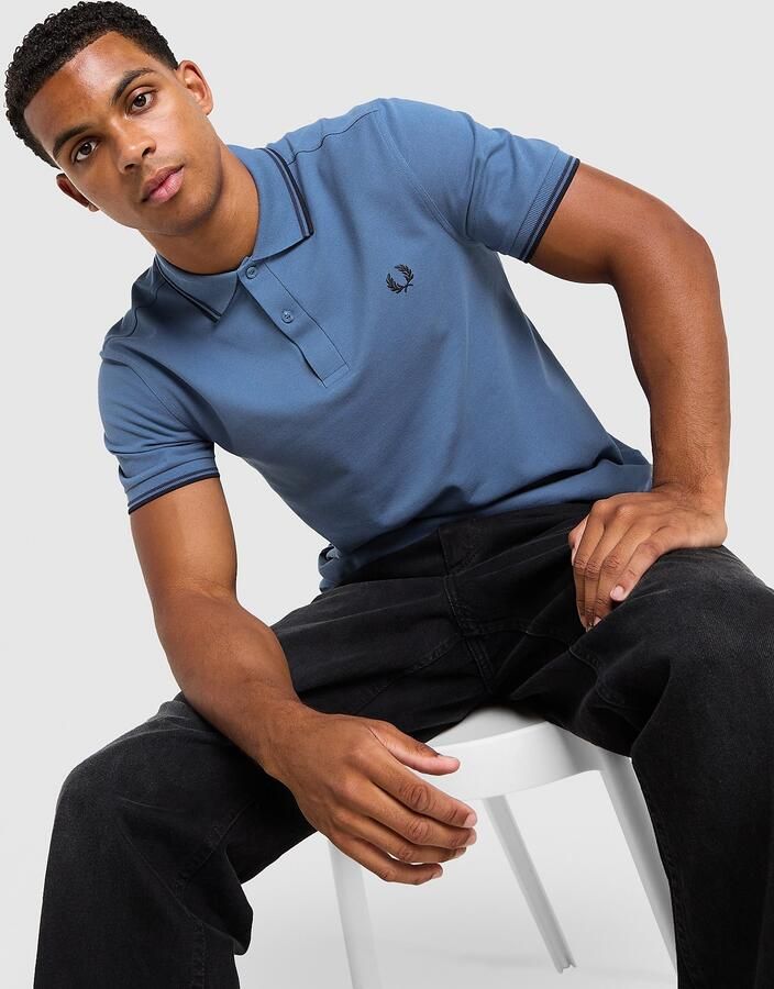 Fred Perry Twin Tipped Polo Shirt Blauw- Heren Blauw