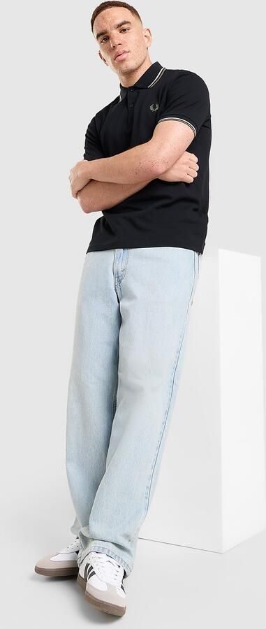 Fred Perry Twin Tipped Short Sleeve Polo Shirt Heren Zwart- Heren Zwart