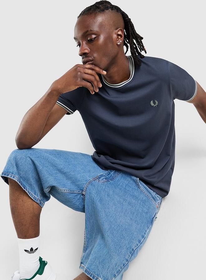 Fred Perry Twin Tipped T-Shirt Blauw- Heren Blauw