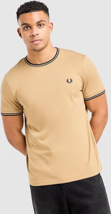 Fred Perry Twin Tipped T-Shirt Bruin- Heren Bruin