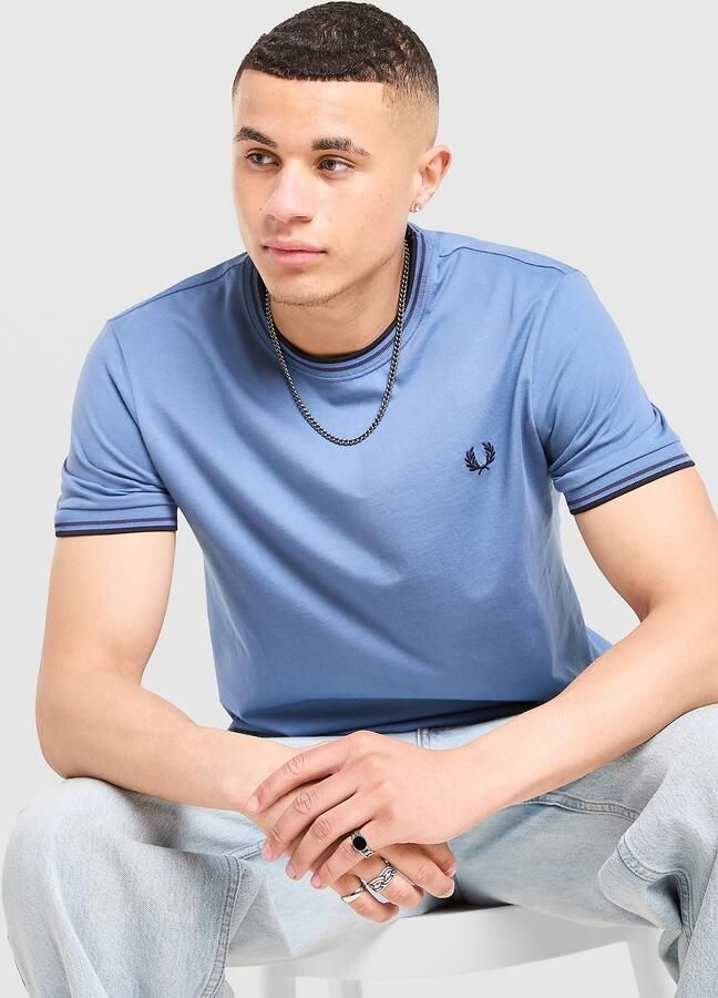 Fred Perry Twin Tipped T-Shirt Grijs- Heren Grijs