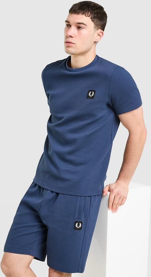 Fred Perry Waffle T-Shirt Blauw- Heren Blauw
