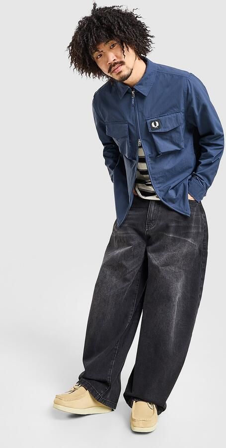 Fred Perry Woven Overshirt Blauw- Heren Blauw