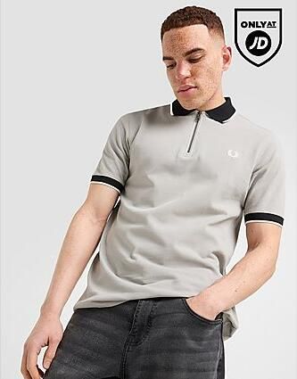 Fred Perry Zipped Polo Shirt Grey- Heren Grey