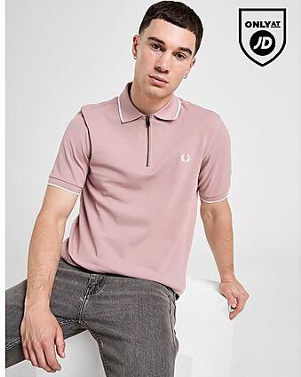 Fred Perry Zipped Polo Shirt Pink- Heren Pink