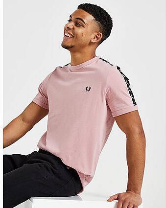 Fred Perry Tape Ringer T-Shirt Pink- Heren