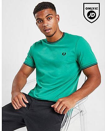 Fred Perry Twin Tipped Ringer T-Shirt Green- Heren