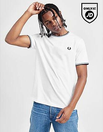 Fred Perry Twin Tipped Ringer Short Sleeve T-Shirt White- Heren