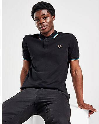 Fred Perry Twin Tipped Short Sleeve Polo Shirt Heren Black- Heren