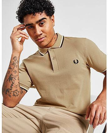 Fred Perry Twin Tipped Short Sleeve Polo Shirt Heren Brown- Heren