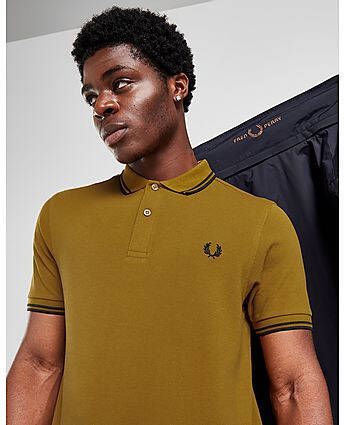 Fred Perry Twin Tipped Short Sleeve Polo Shirt Heren Brown- Heren