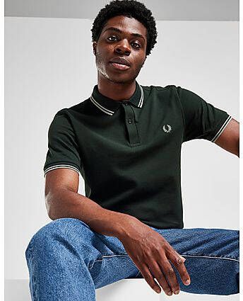 Fred Perry Twin Tipped Short Sleeve Polo Shirt Heren Green- Heren