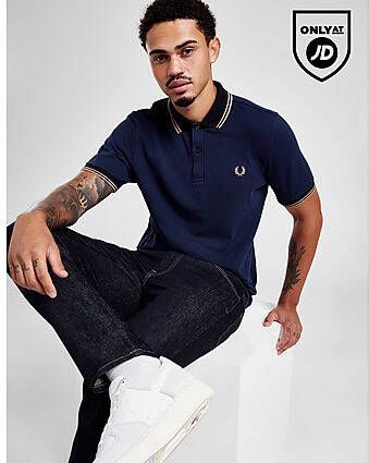 Fred Perry Twin Tipped Short Sleeve Polo Shirt Heren Navy- Heren