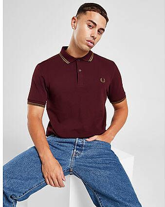 Fred Perry Twin Tipped Short Sleeve Polo Shirt Heren Red- Heren