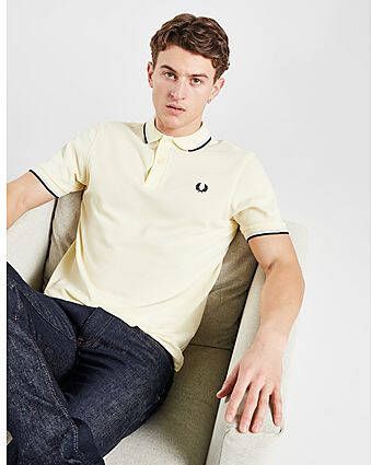 Fred Perry Twin Tipped Short Sleeve Polo Shirt Heren Yellow- Heren