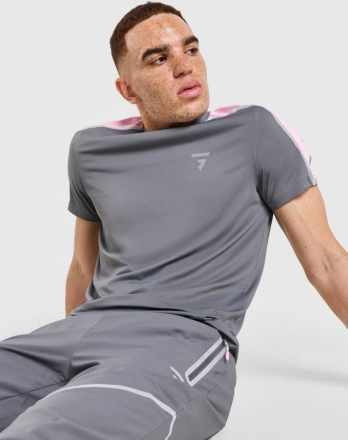 GRIID Reflective Block T-Shirt Grijs- Heren Grijs