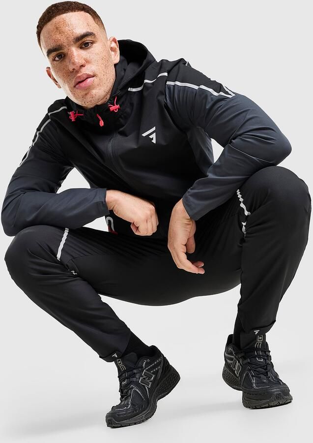 GRIID Reflective Full Zip Hooded Jacket Zwart- Heren Zwart
