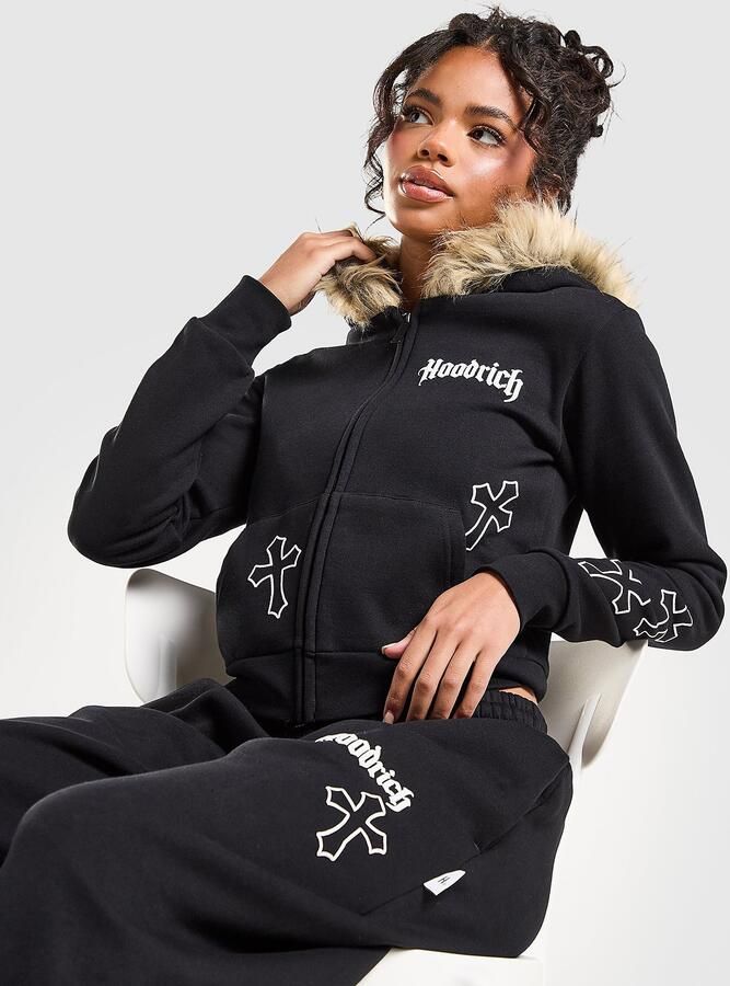 Hoodrich Cinder Fur Hoodie Zwart- Dames Zwart