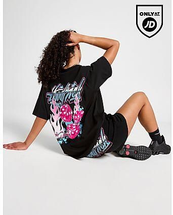 Hoodrich Erupt Boyfriend T-Shirt Black- Dames Black