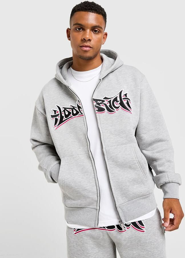 Hoodrich Graffiti Full Zip Hoodie Grijs- Heren Grijs