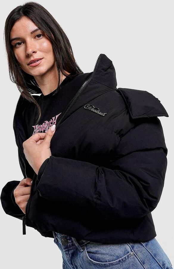 Hoodrich Hugo Cropped Puffer Jacket Zwart- Dames Zwart