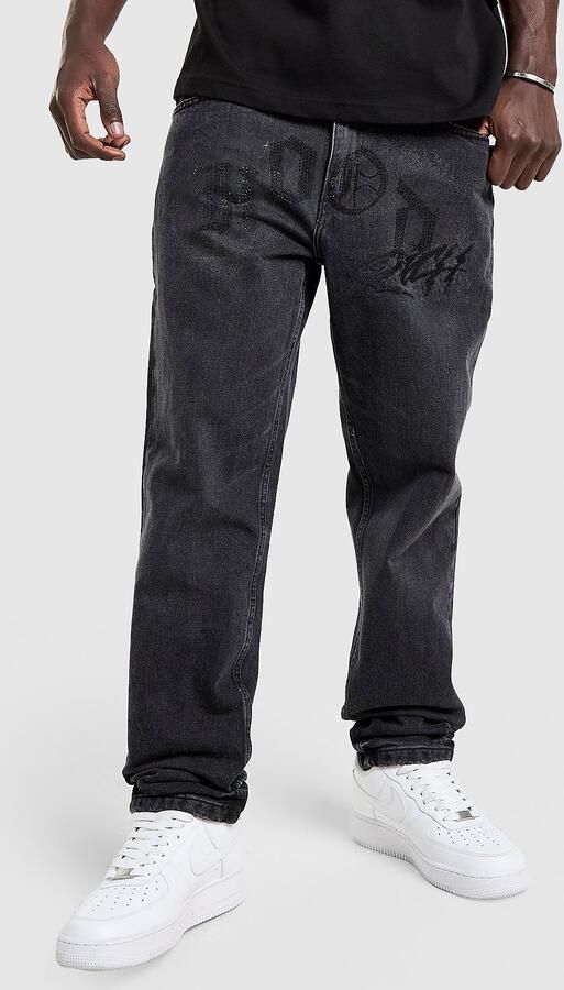 Hoodrich Iron Diamante Denim Jeans Zwart- Heren Zwart