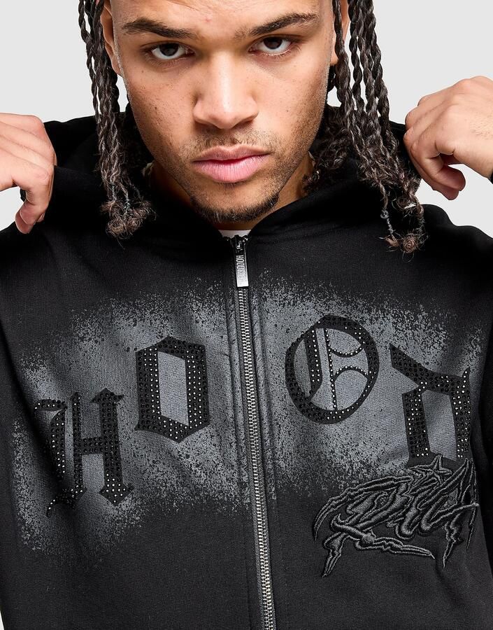 Hoodrich Iron V2 Full Zip Hoodie Zwart- Heren Zwart