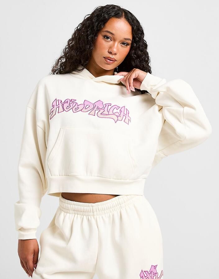 Hoodrich Lucky Cropped Hoodie Wit- Dames Wit