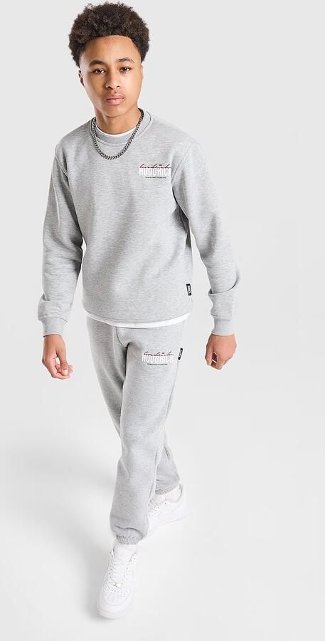 Hoodrich Magma Fleece Crew Tracksuit Junior Grijs