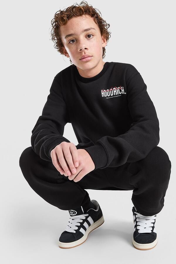 Hoodrich Magma Fleece Crew Tracksuit Junior Zwart