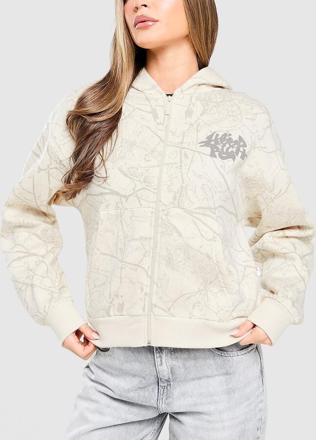 Hoodrich Nytrex Full Zip Hoodie Crème- Dames Crème
