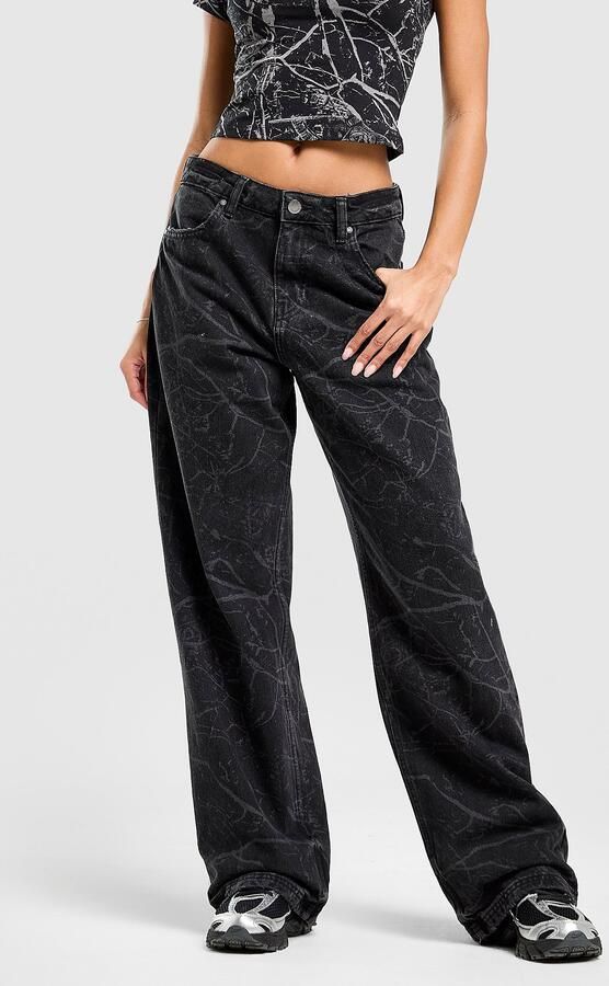 Hoodrich Nytrex Wide Jeans Zwart- Dames Zwart