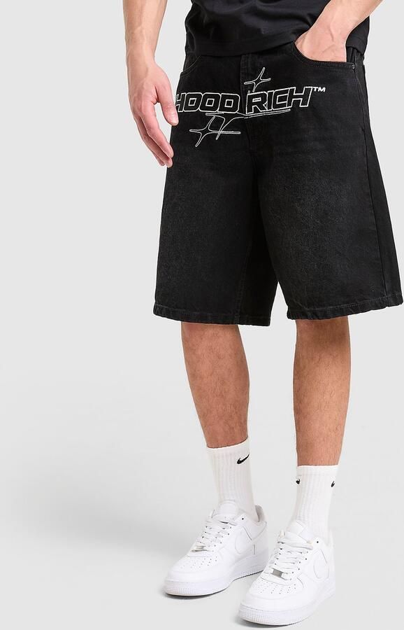 Hoodrich Ryder Crotch Denim Shorts Zwart- Heren Zwart