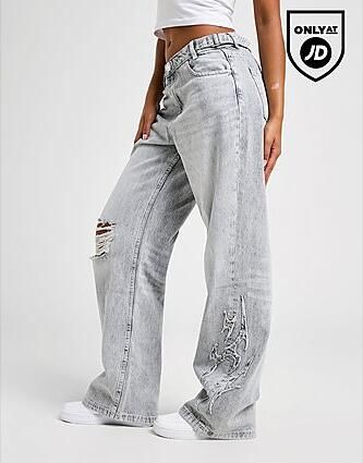 Hoodrich Spark Applique Wide Leg Jeans Grijs- Dames Grijs - Foto 2