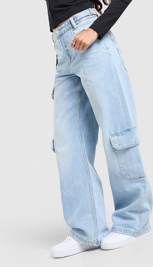 Hoodrich Sync Oversized Wide Leg Jeans Blauw