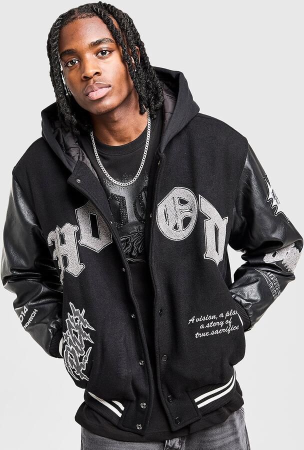 Hoodrich Vertigo Varsity Jacket Zwart- Heren Zwart