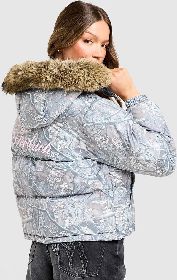 Hoodrich Woodland Camo Puffer Jacket Grijs- Dames Grijs